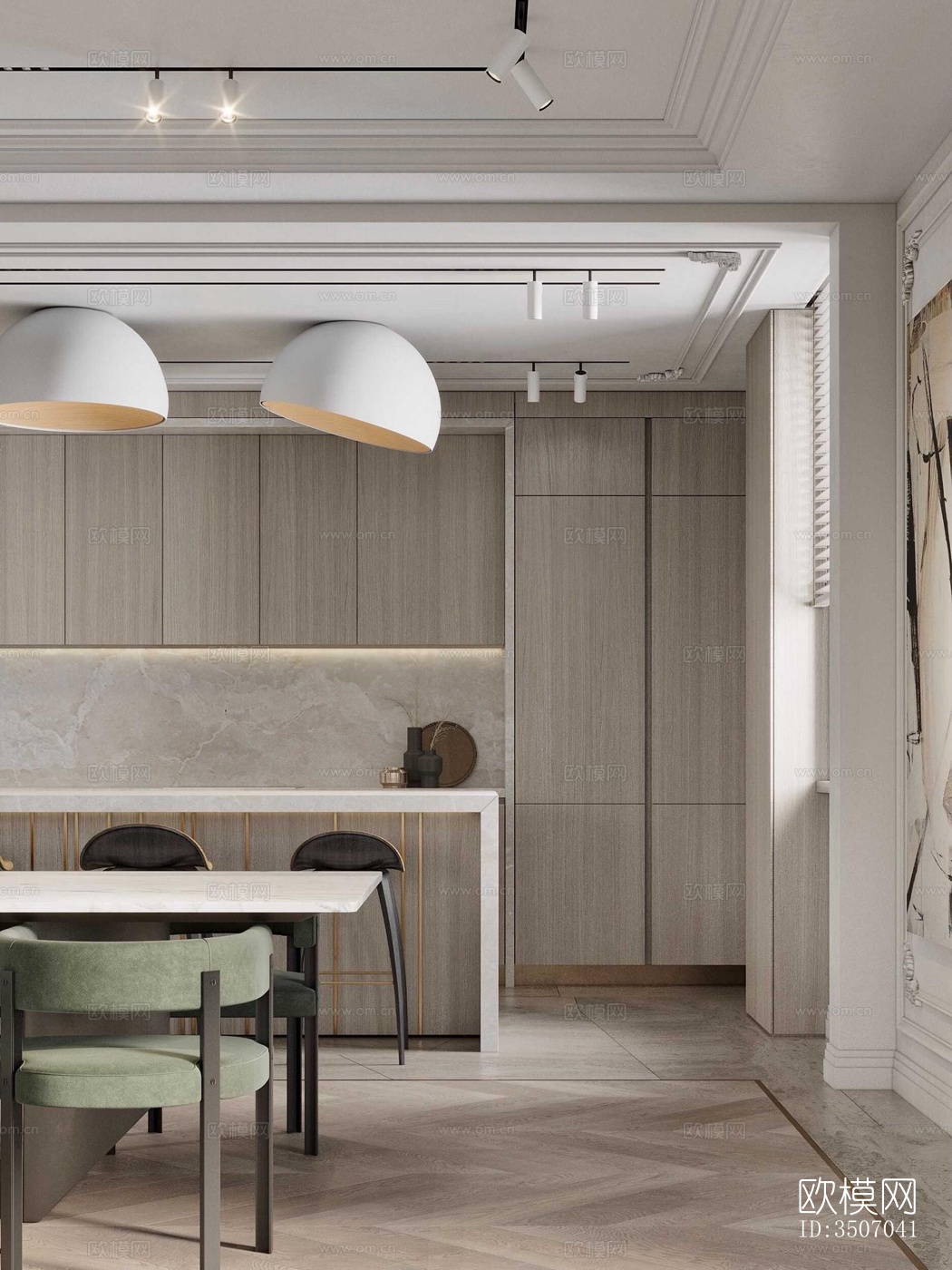 现代大平层效果图下载（渲染图17）