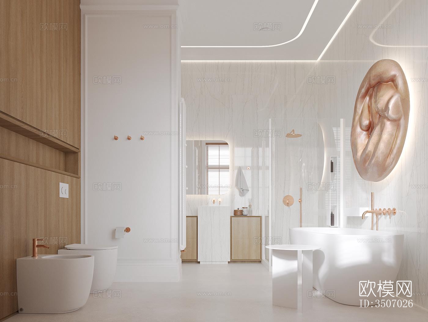 现代大平层效果图下载（渲染图10）