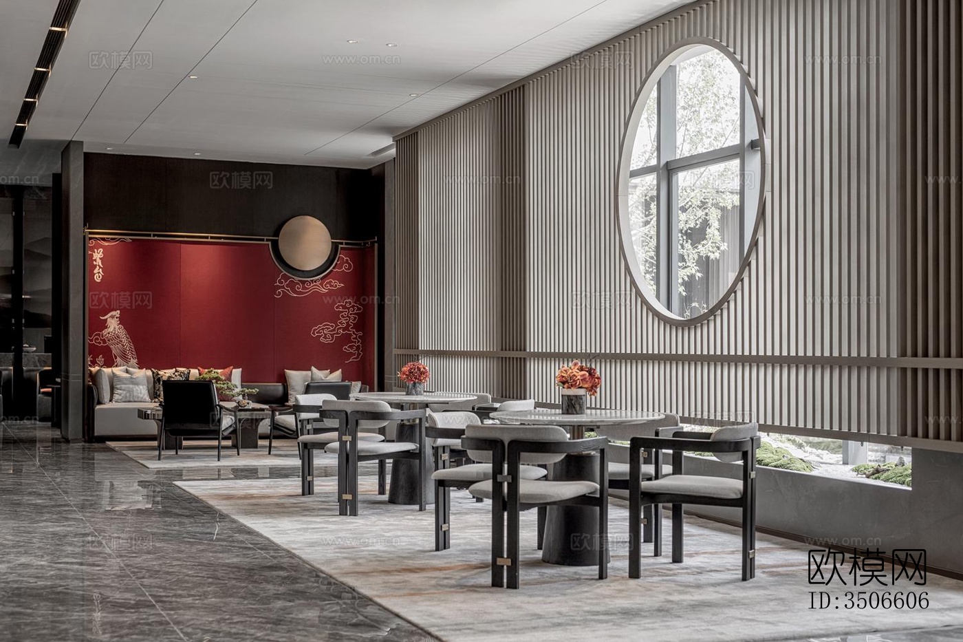 新中式售楼处效果图下载（渲染图7）