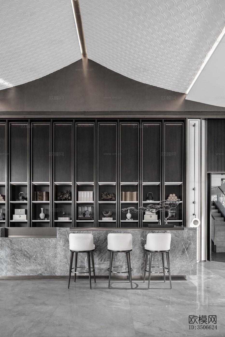 新中式售楼处效果图下载（渲染图16）