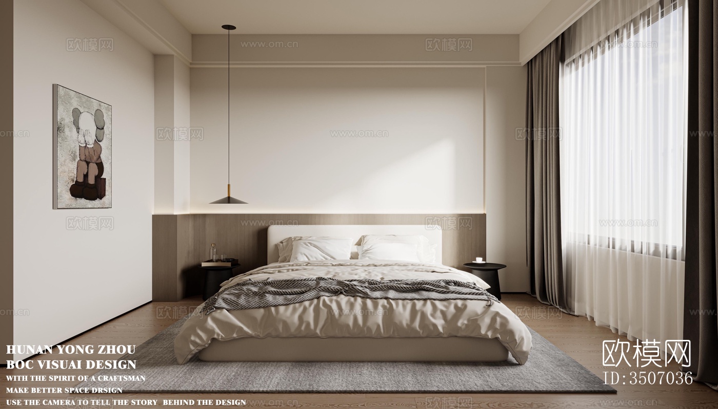 现代大平层效果图下载（渲染图8）