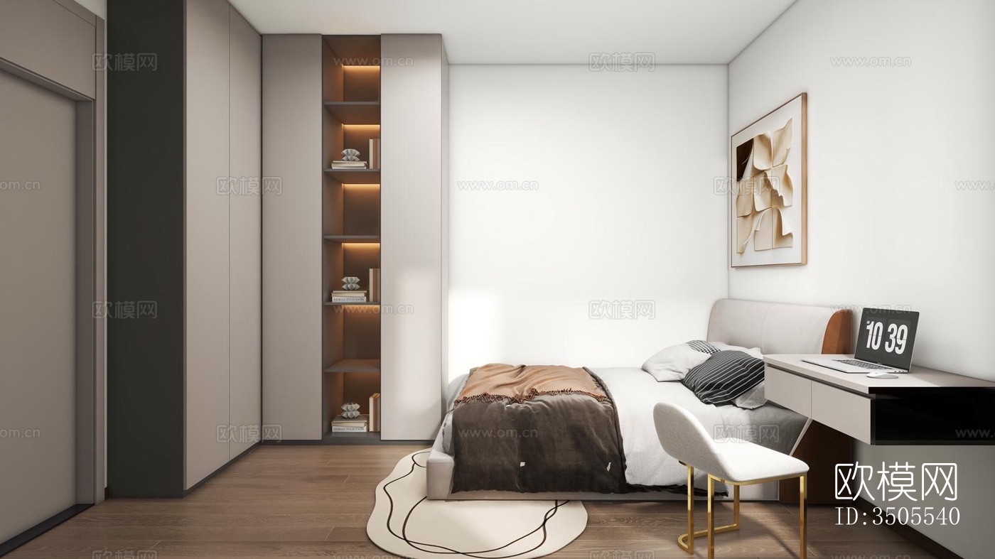 现代大平层效果图下载（渲染图2）