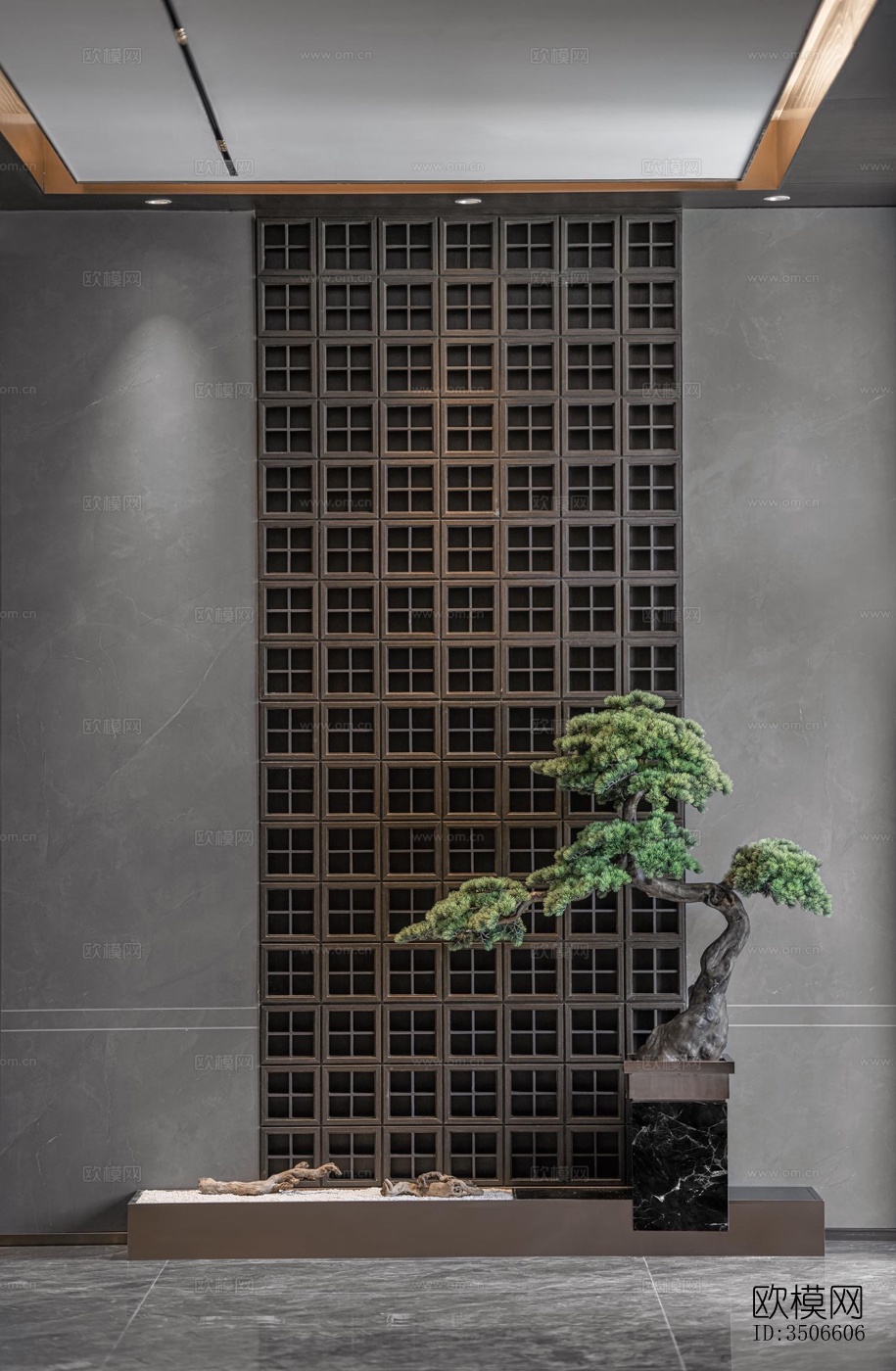 新中式售楼处效果图下载（渲染图9）