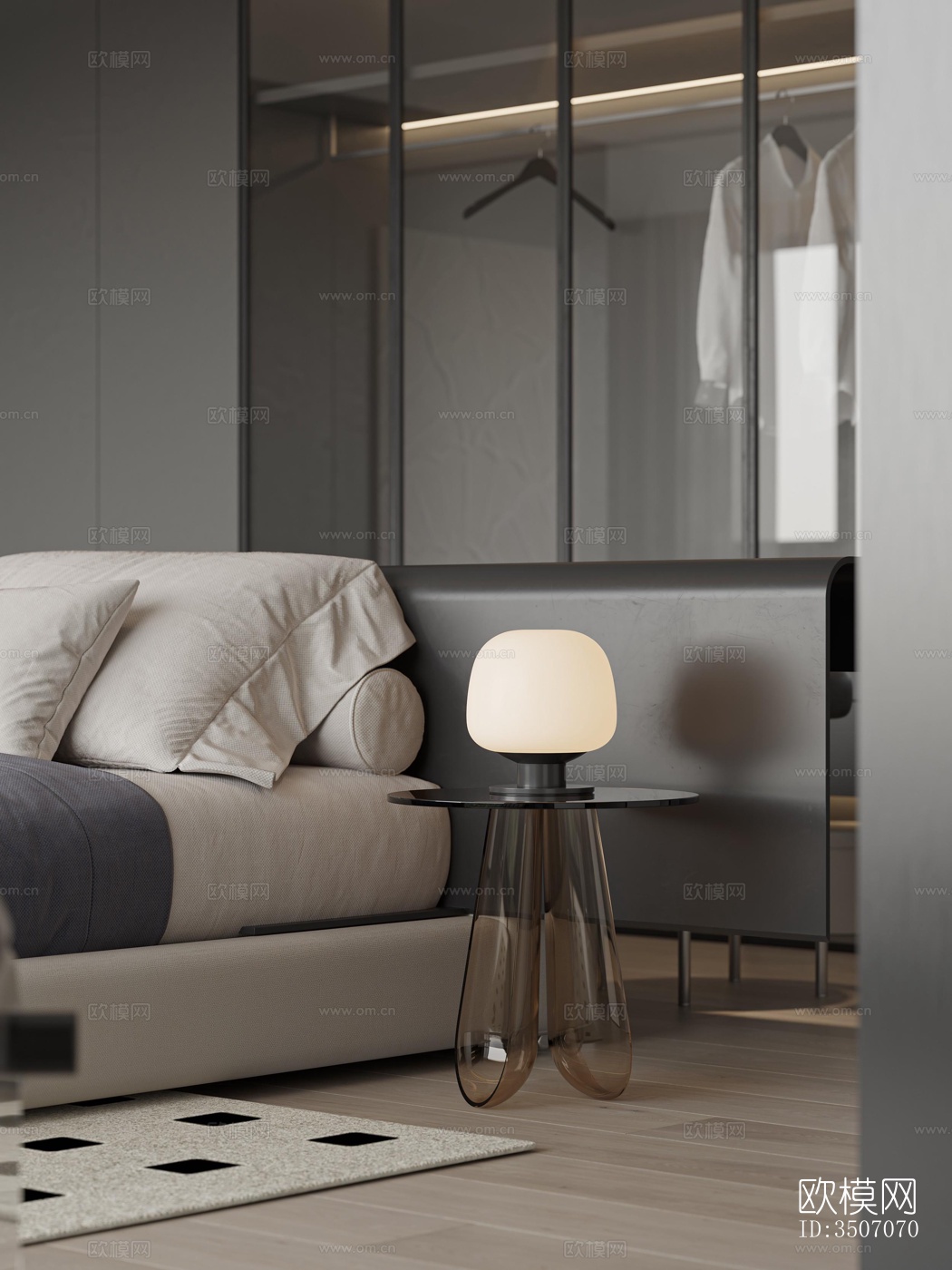 现代大平层效果图下载（渲染图9）