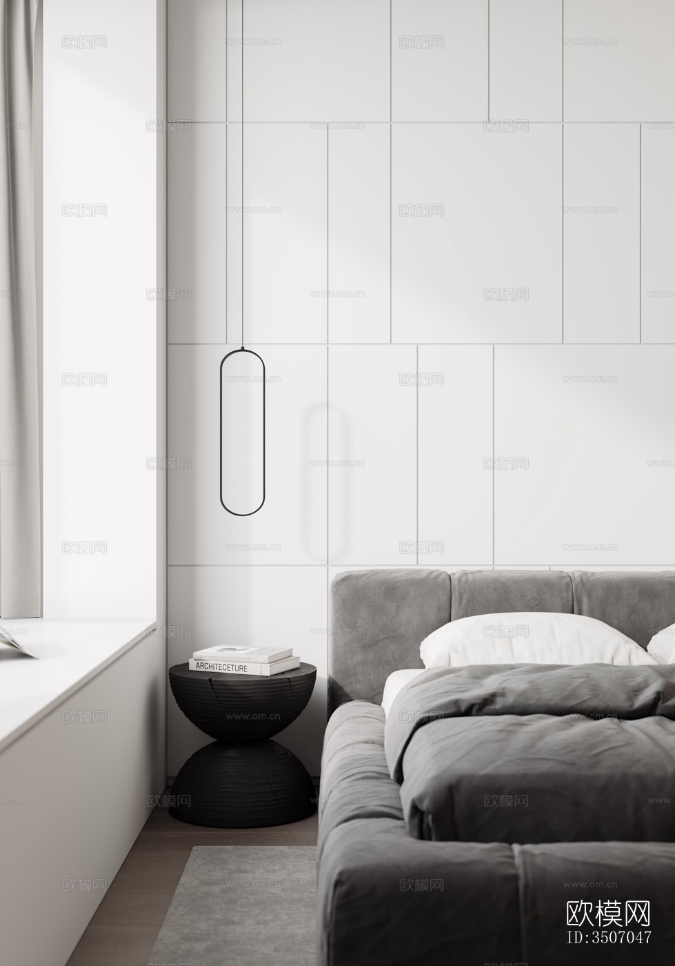 现代大平层效果图下载（渲染图9）