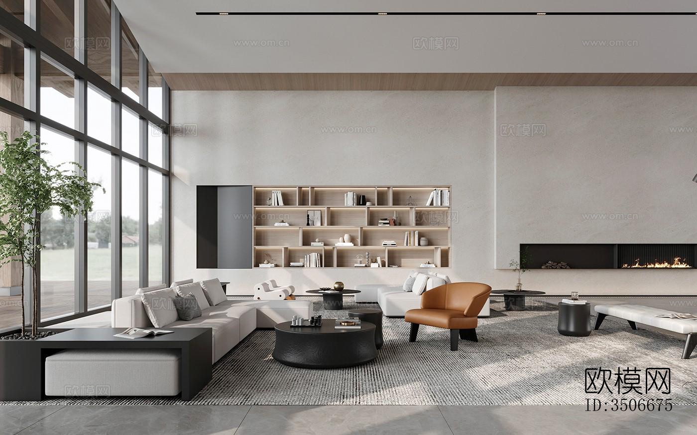 现代售楼处效果图下载（渲染图1）