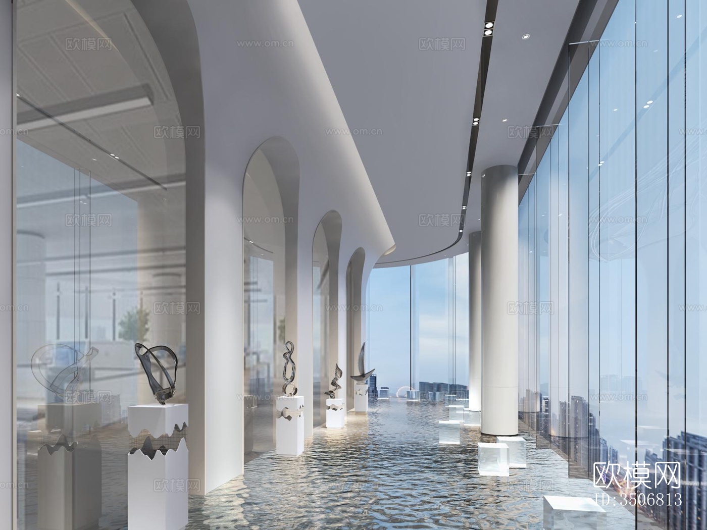 现代售楼处效果图下载（渲染图1）