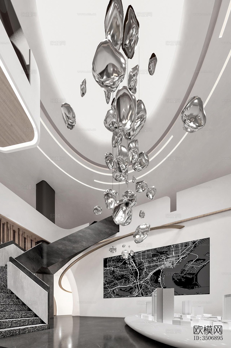 现代售楼处效果图下载（渲染图2）