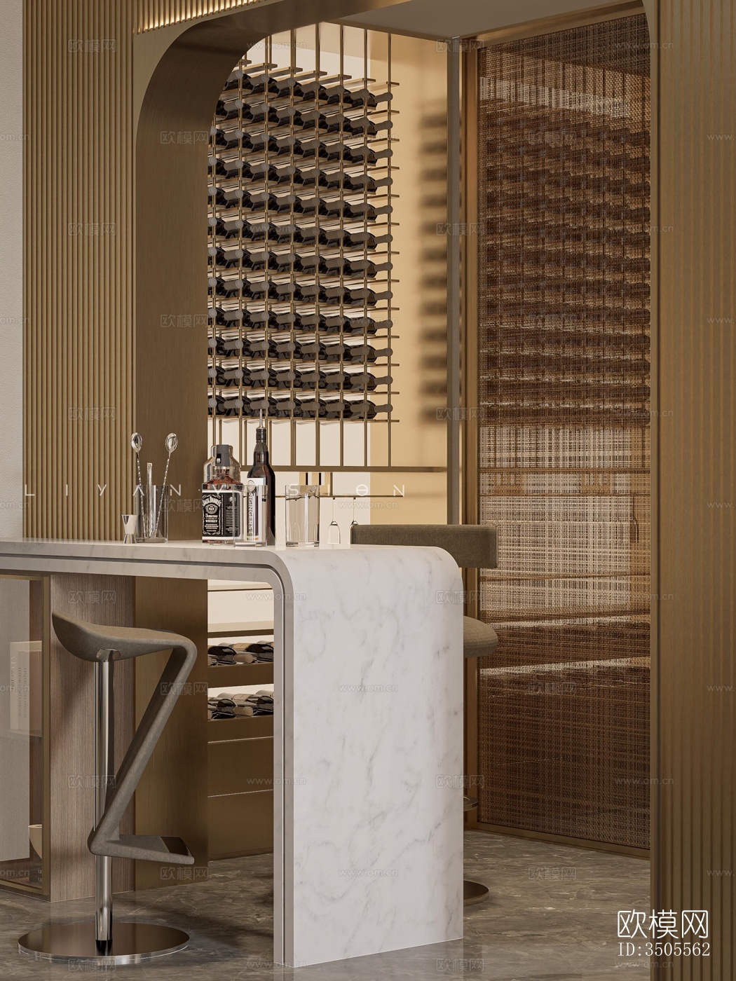 现代大平层效果图下载（渲染图10）