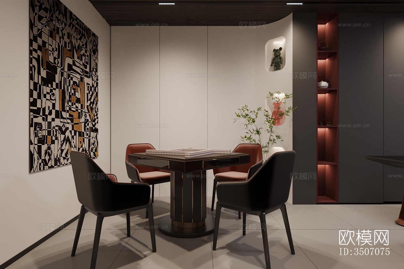 现代大平层效果图下载（渲染图3）