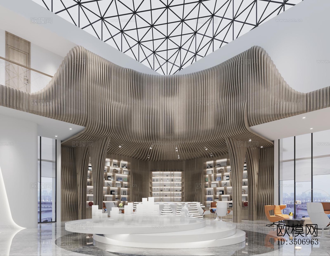 现代售楼处效果图下载（渲染图1）