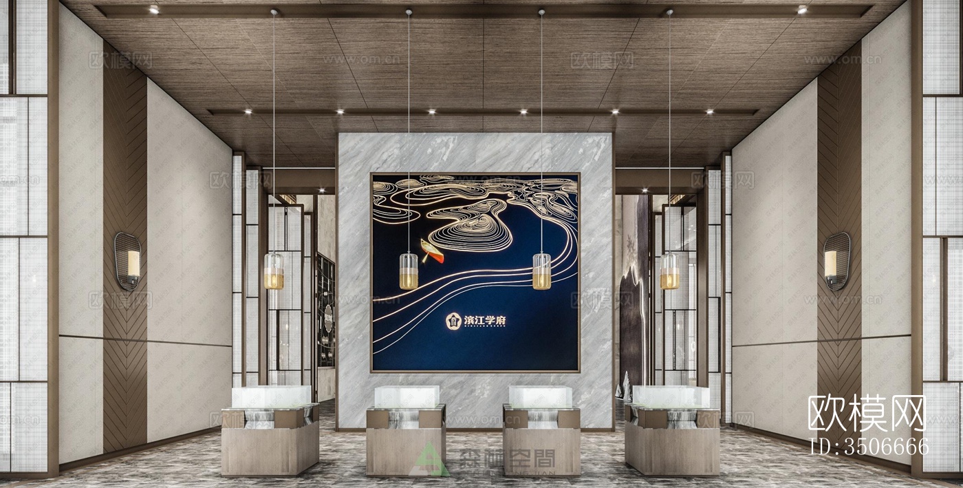 现代售楼处效果图下载（渲染图4）