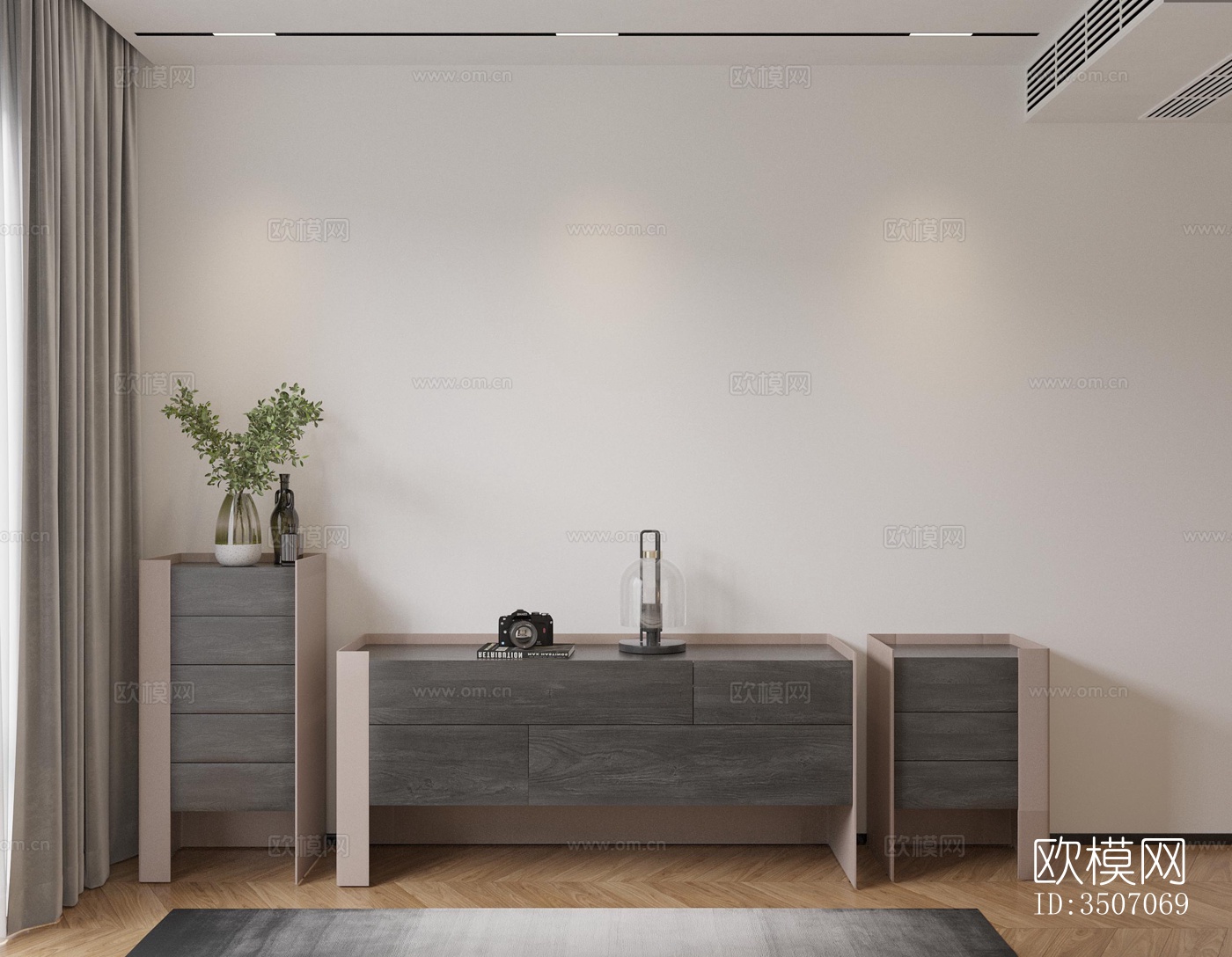 现代大平层效果图下载（渲染图10）