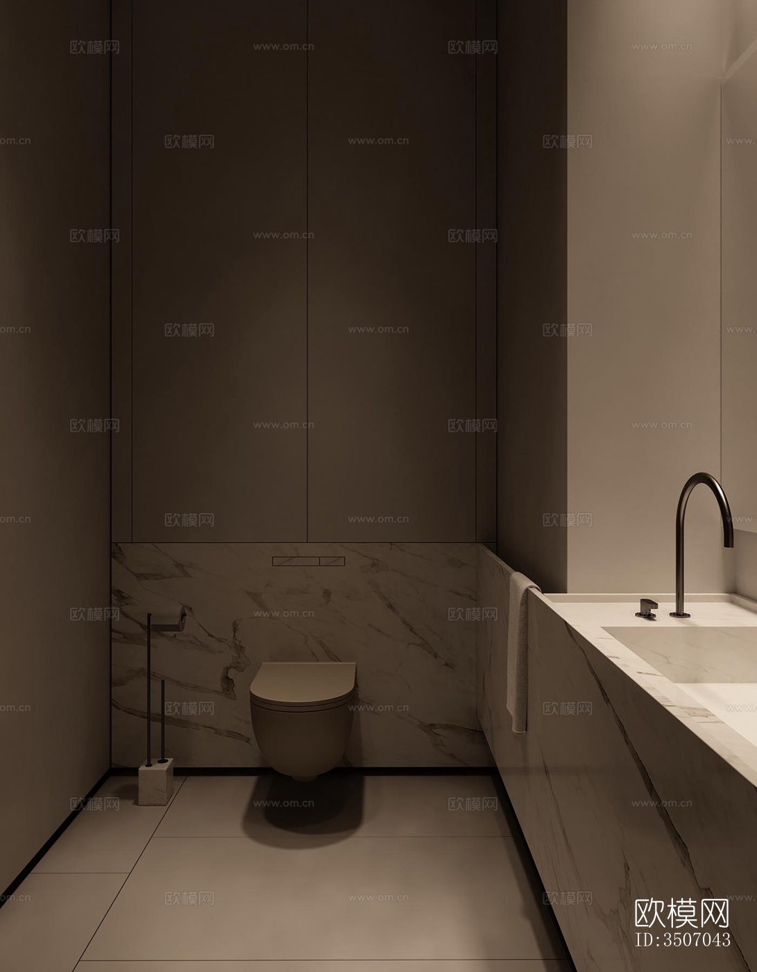 现代大平层效果图下载（渲染图2）