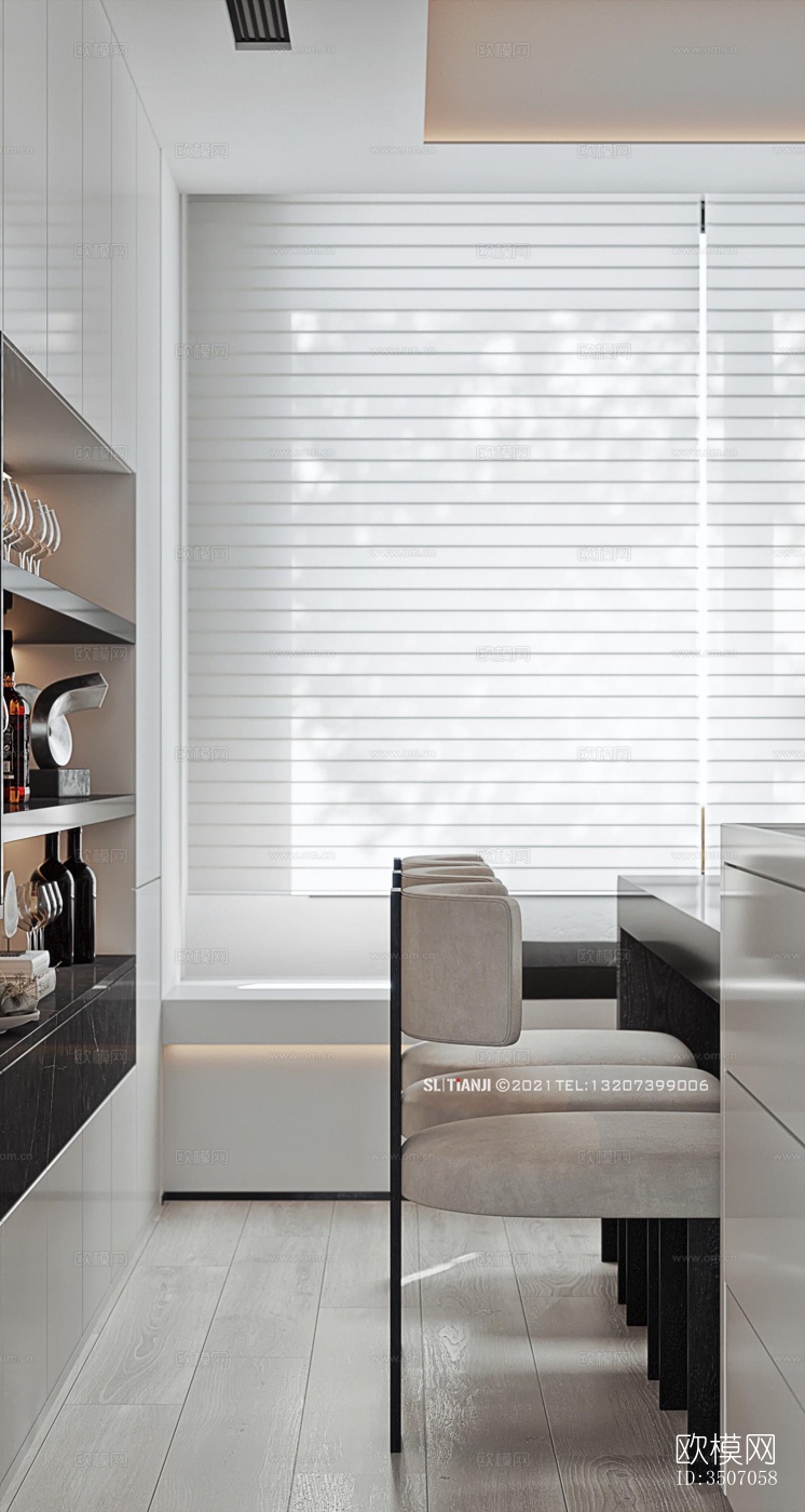 现代大平层效果图下载（渲染图17）