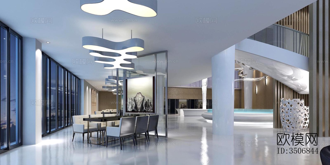 现代售楼处效果图下载（渲染图1）