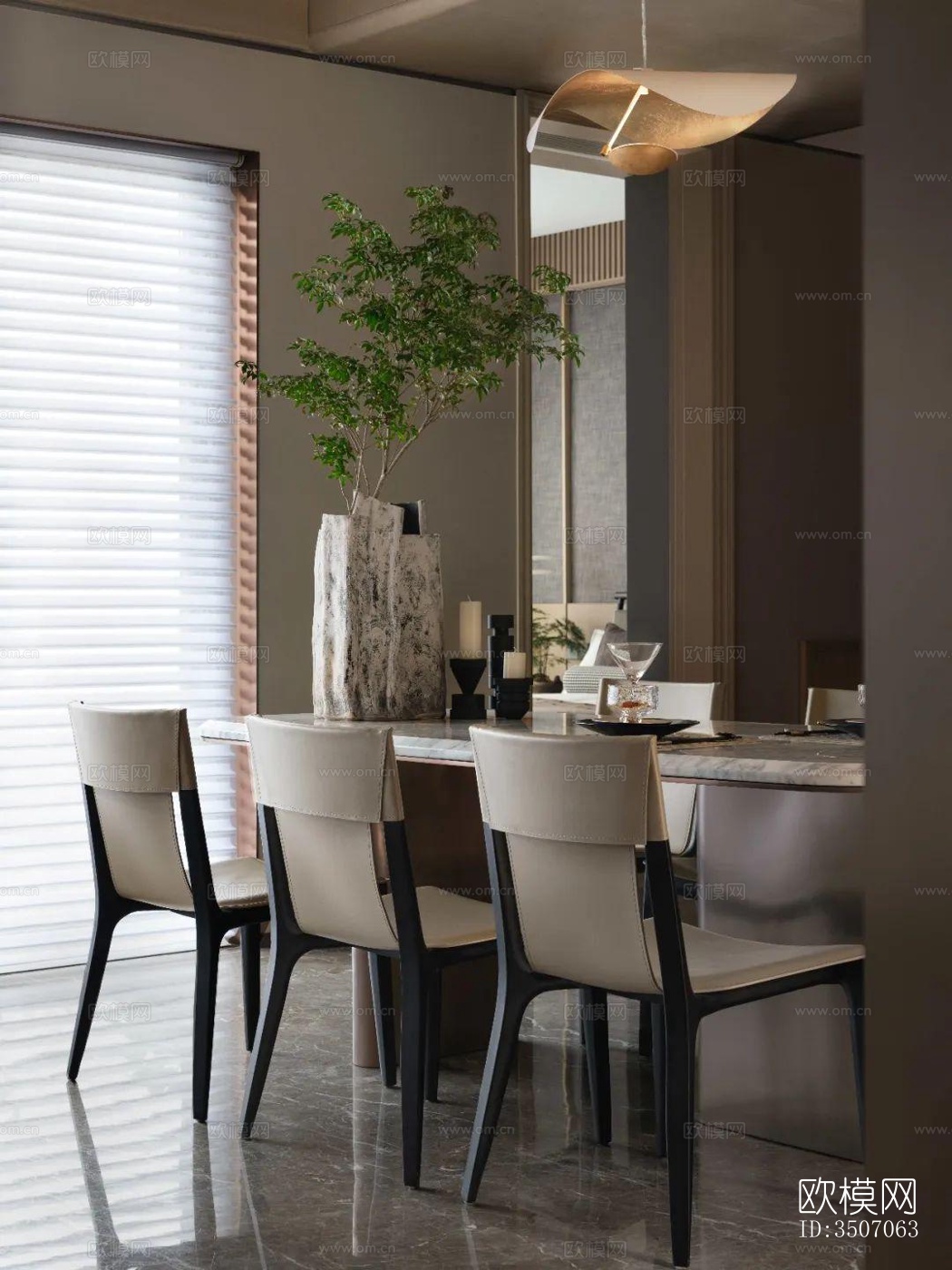 现代大平层效果图下载（渲染图4）