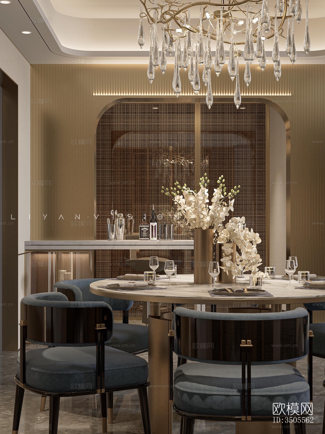 现代大平层效果图下载（渲染图13）