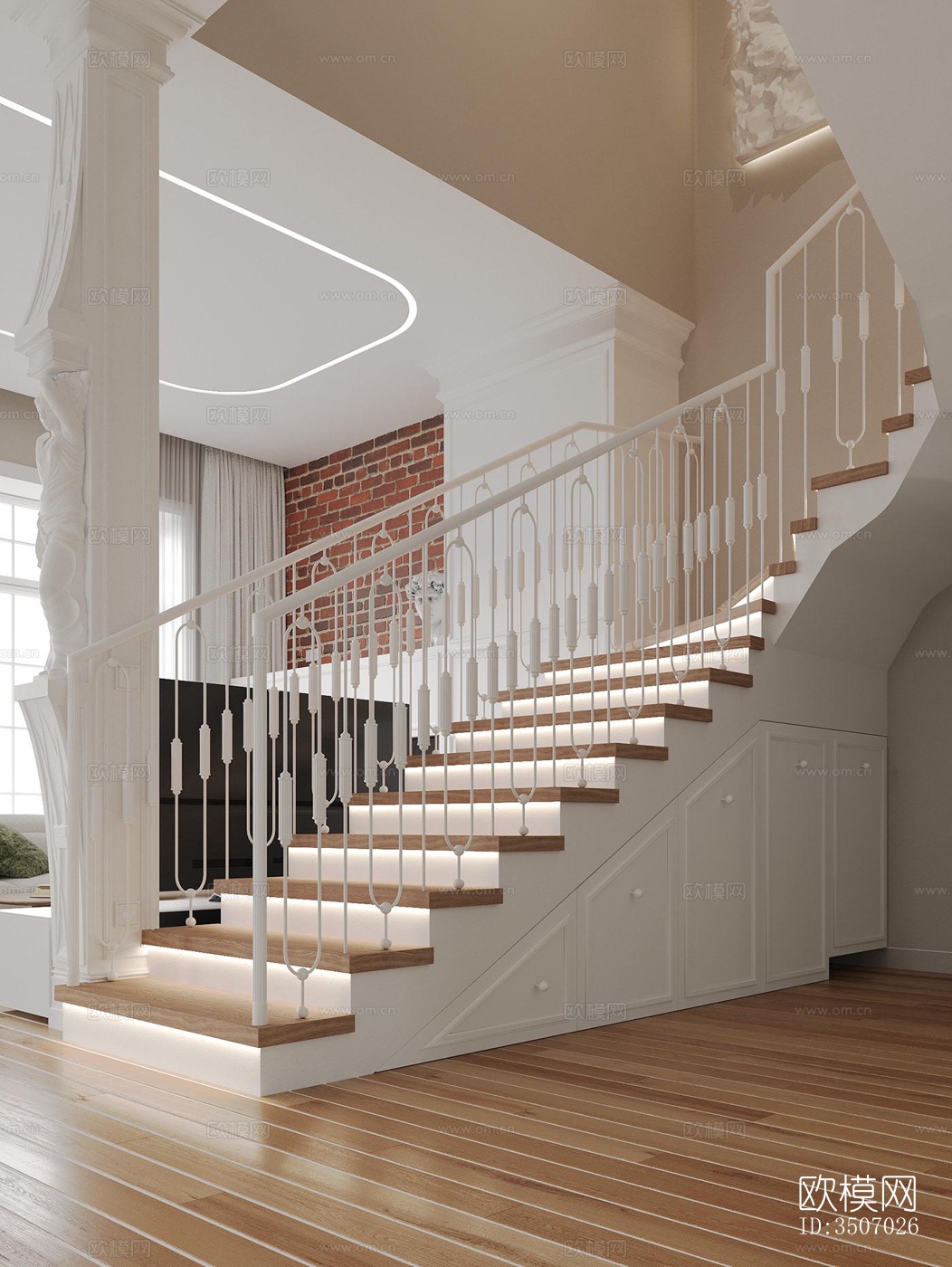 现代大平层效果图下载（渲染图15）