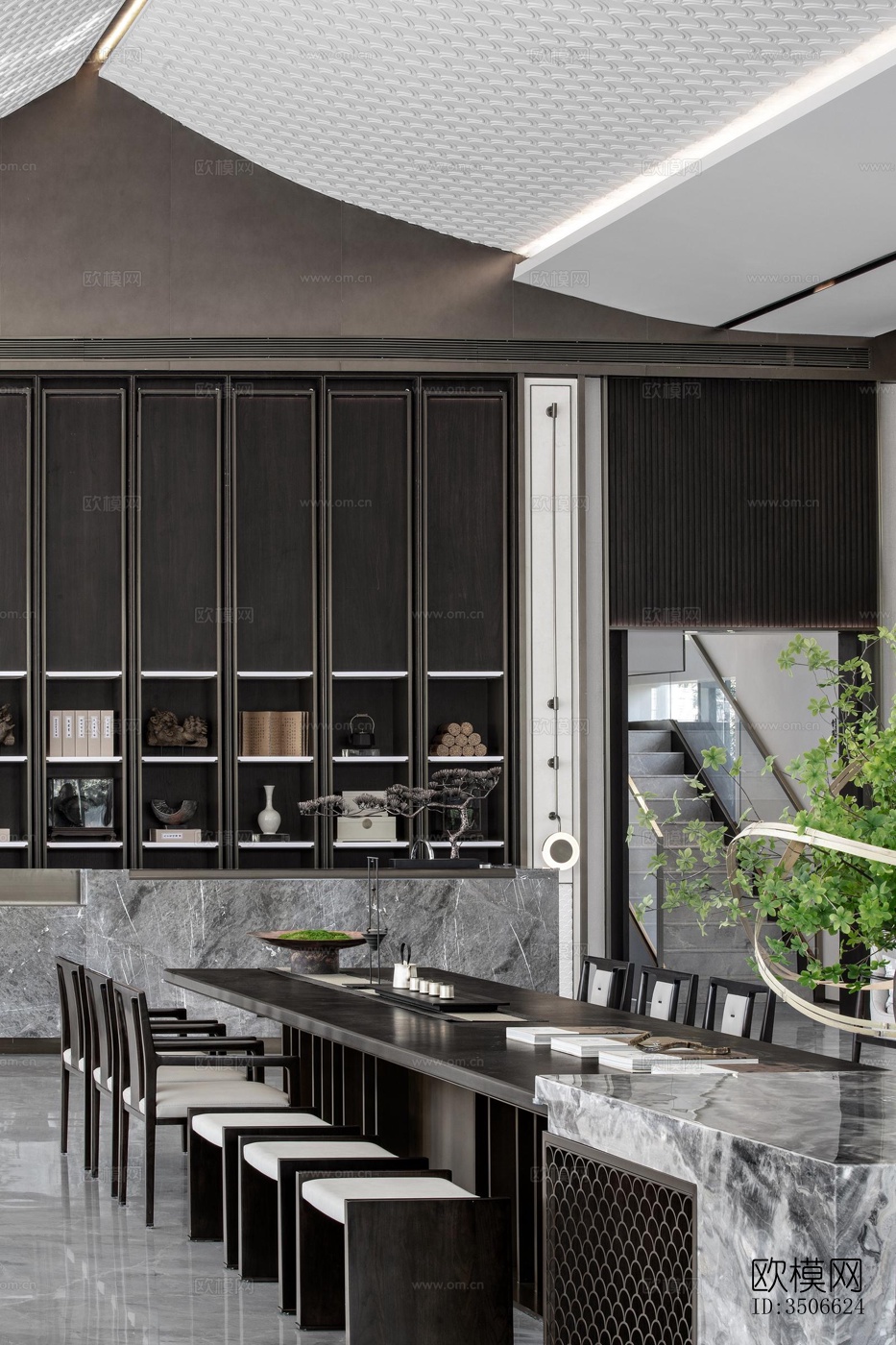 新中式售楼处效果图下载（渲染图11）