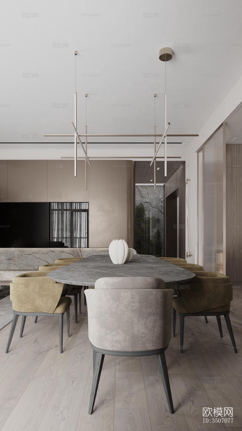 现代大平层效果图下载（渲染图18）