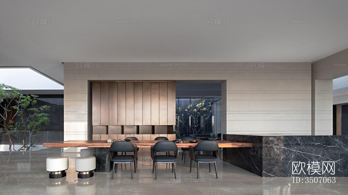 现代大平层效果图下载（渲染图11）