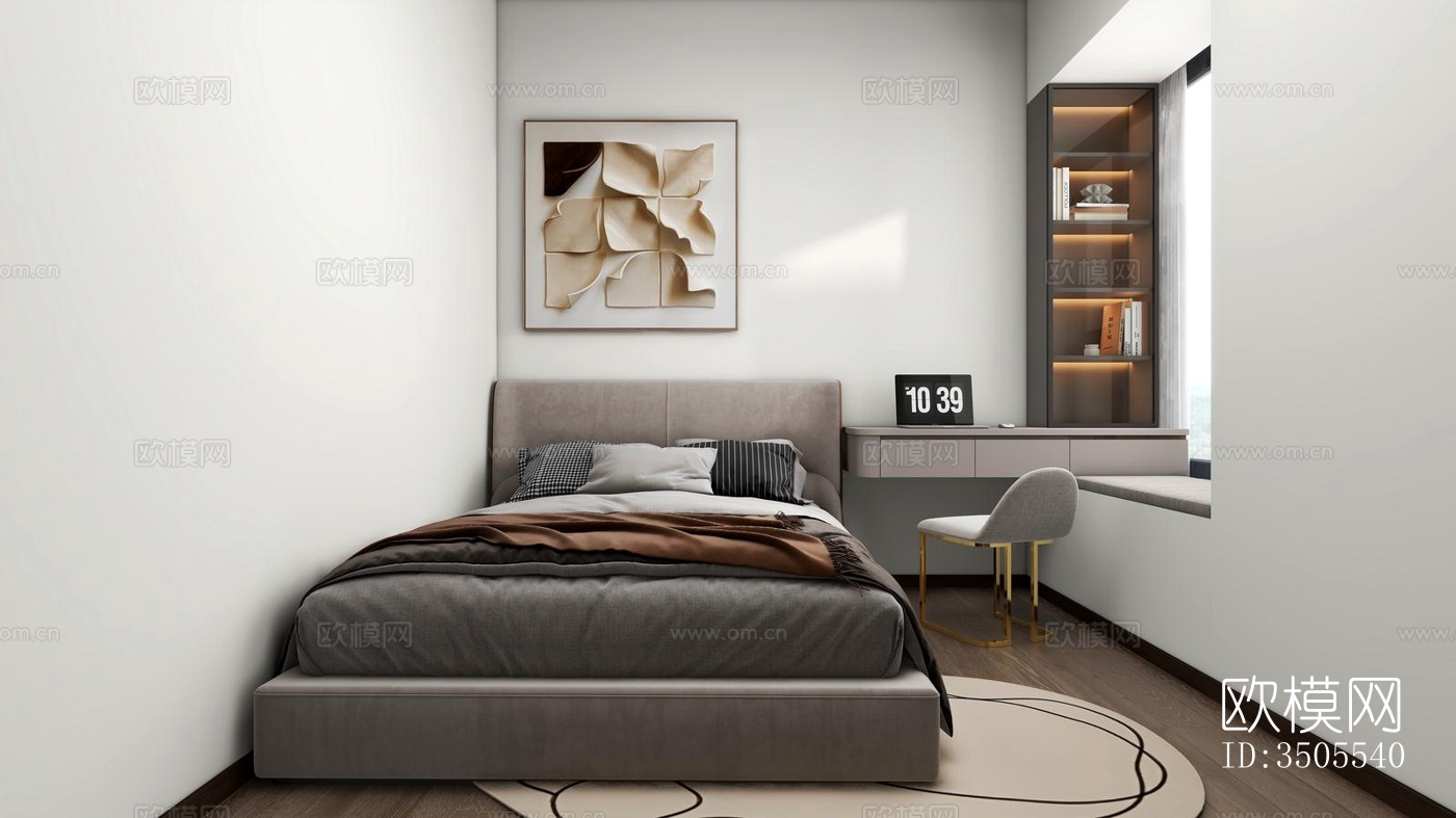 现代大平层效果图下载（渲染图6）