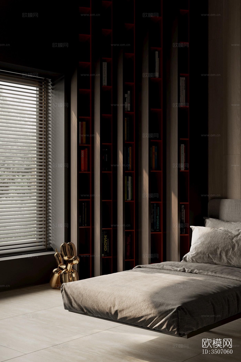 现代大平层效果图下载（渲染图9）