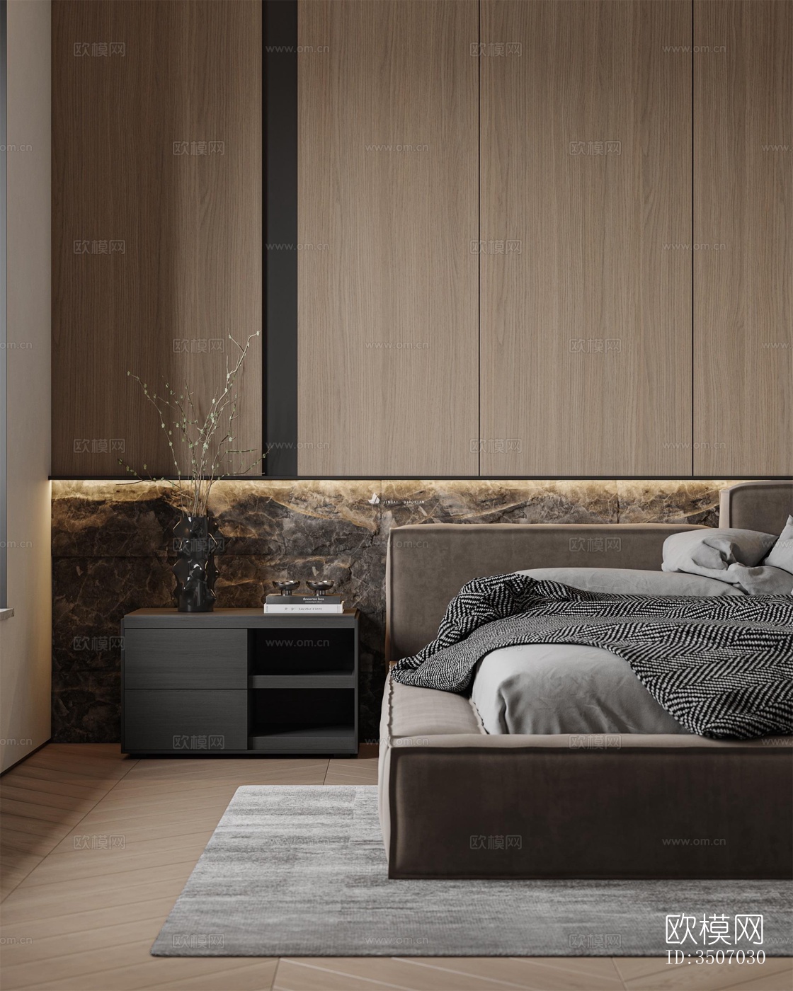 现代大平层效果图下载（渲染图4）