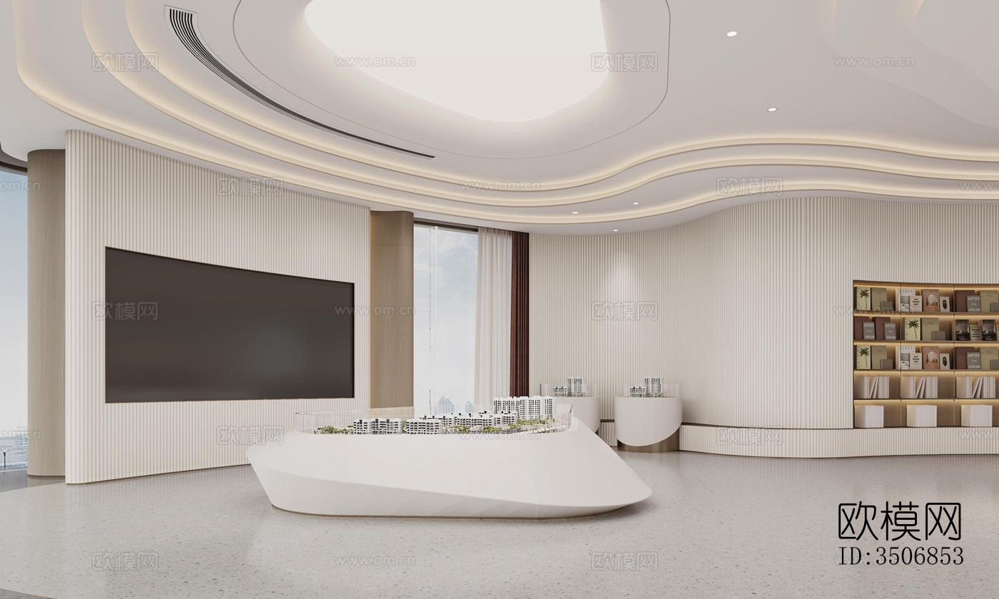 现代售楼处效果图下载（渲染图4）