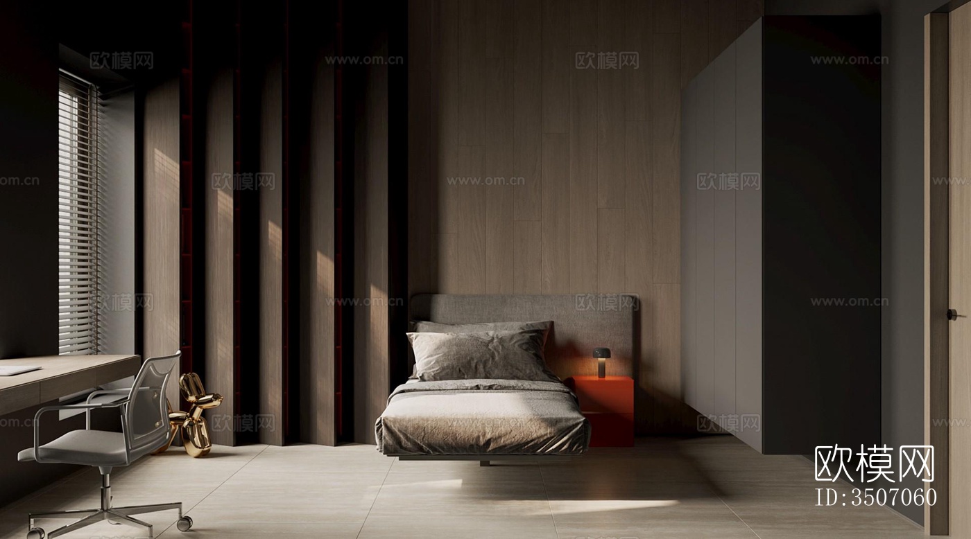 现代大平层效果图下载（渲染图8）