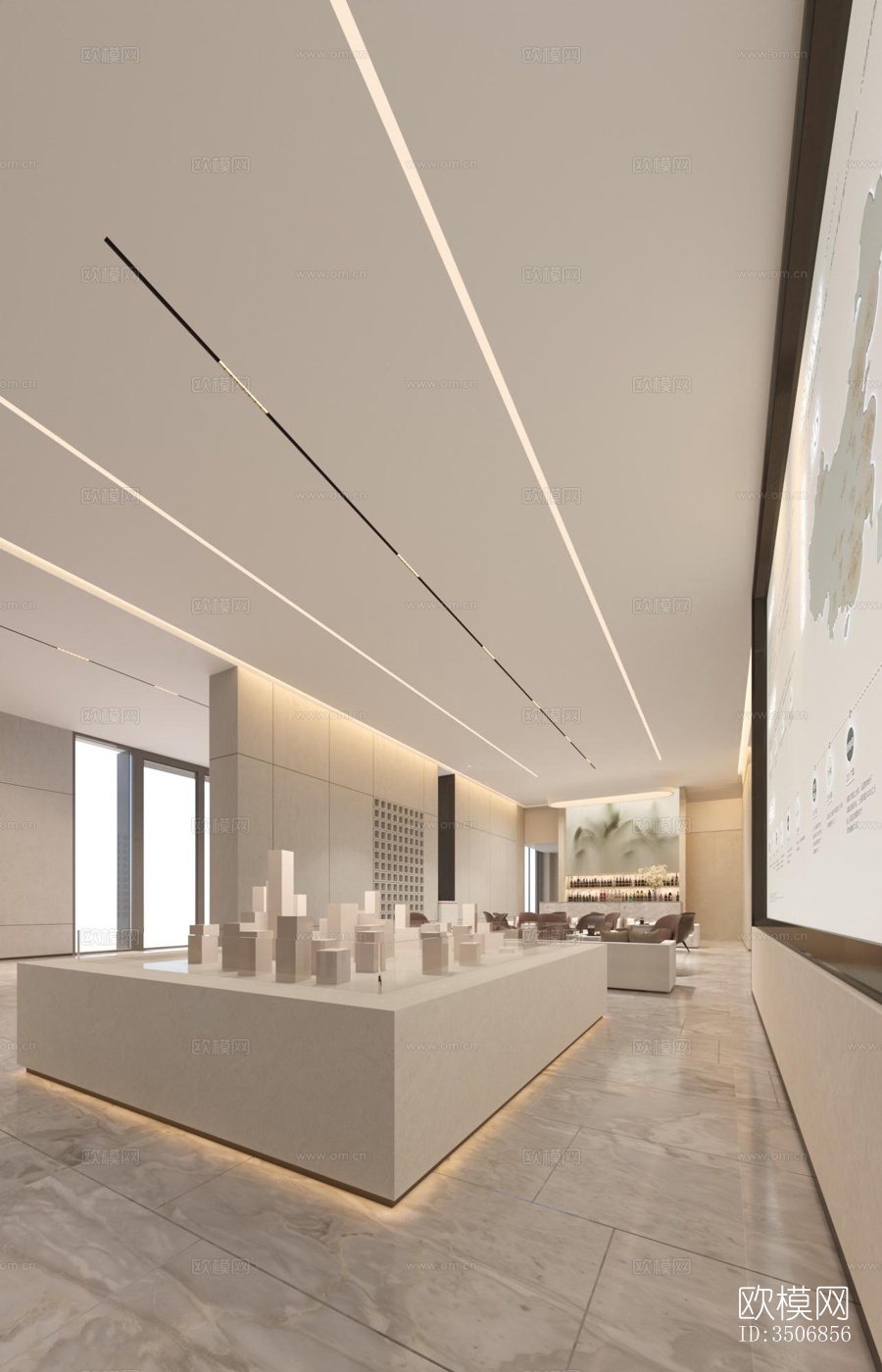 现代售楼处效果图下载（渲染图1）
