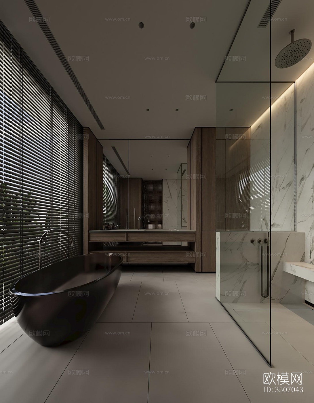 现代大平层效果图下载（渲染图10）