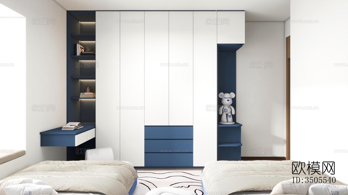 现代大平层效果图下载（渲染图4）