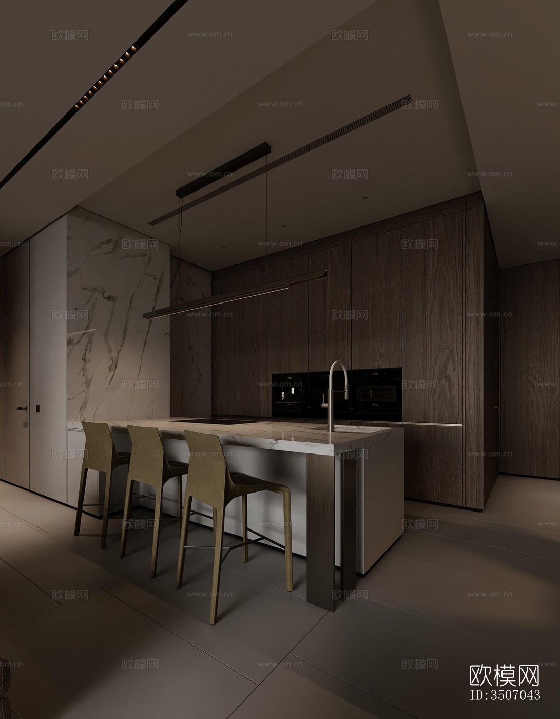 现代大平层效果图下载（渲染图17）