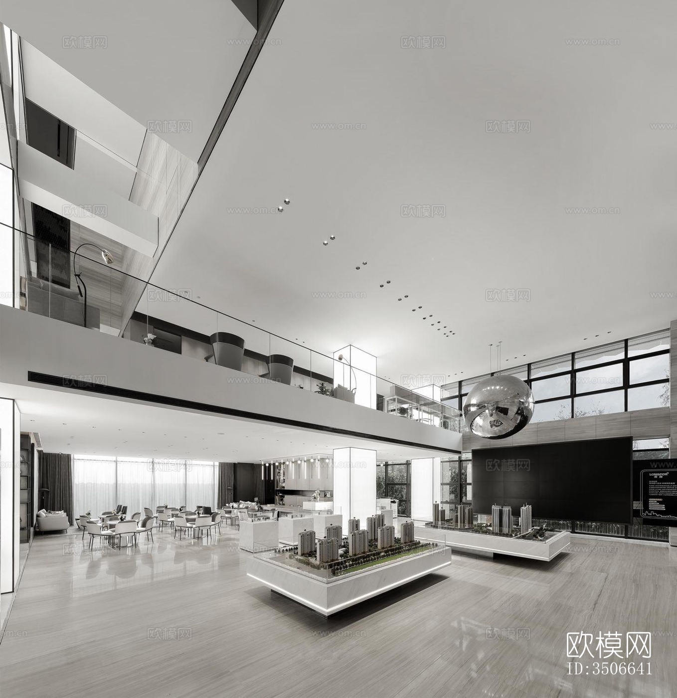 现代售楼处效果图下载（渲染图2）