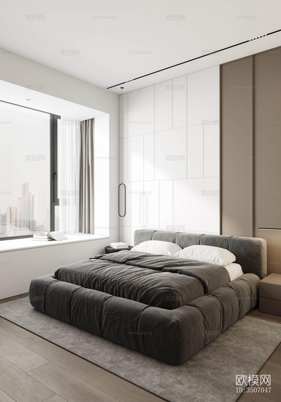 现代大平层效果图下载（渲染图8）