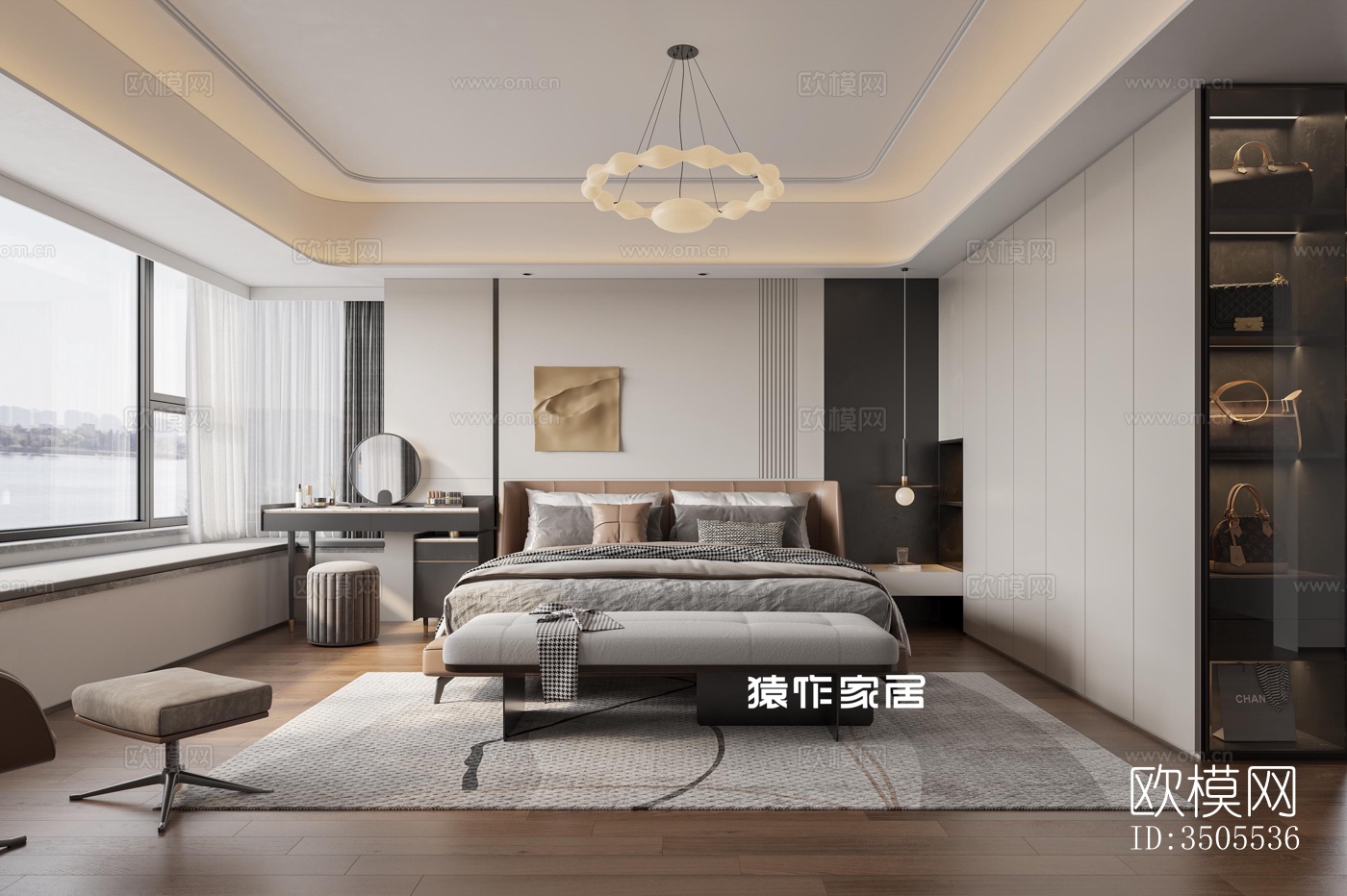 现代大平层效果图下载（渲染图5）