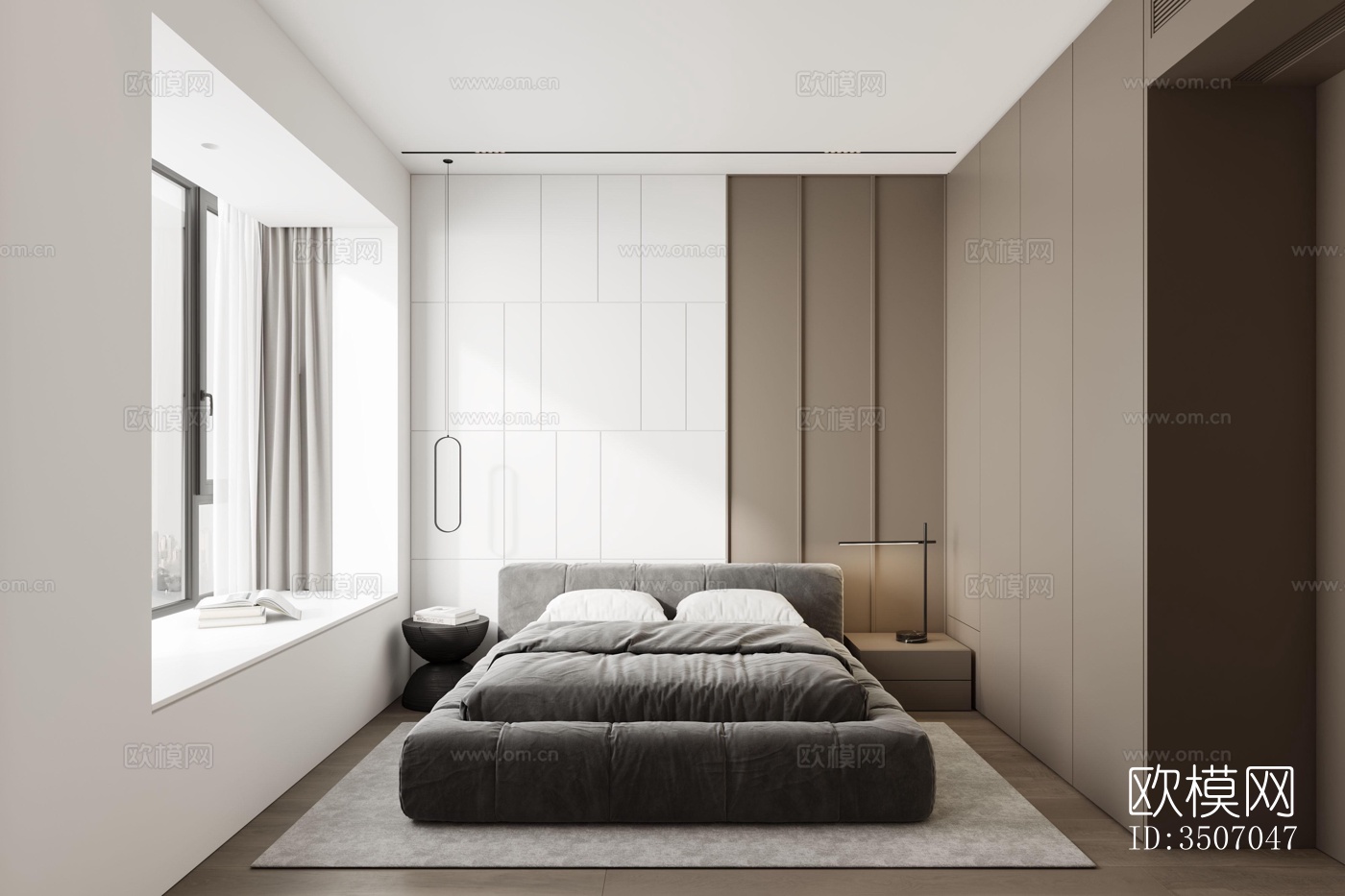 现代大平层效果图下载（渲染图7）