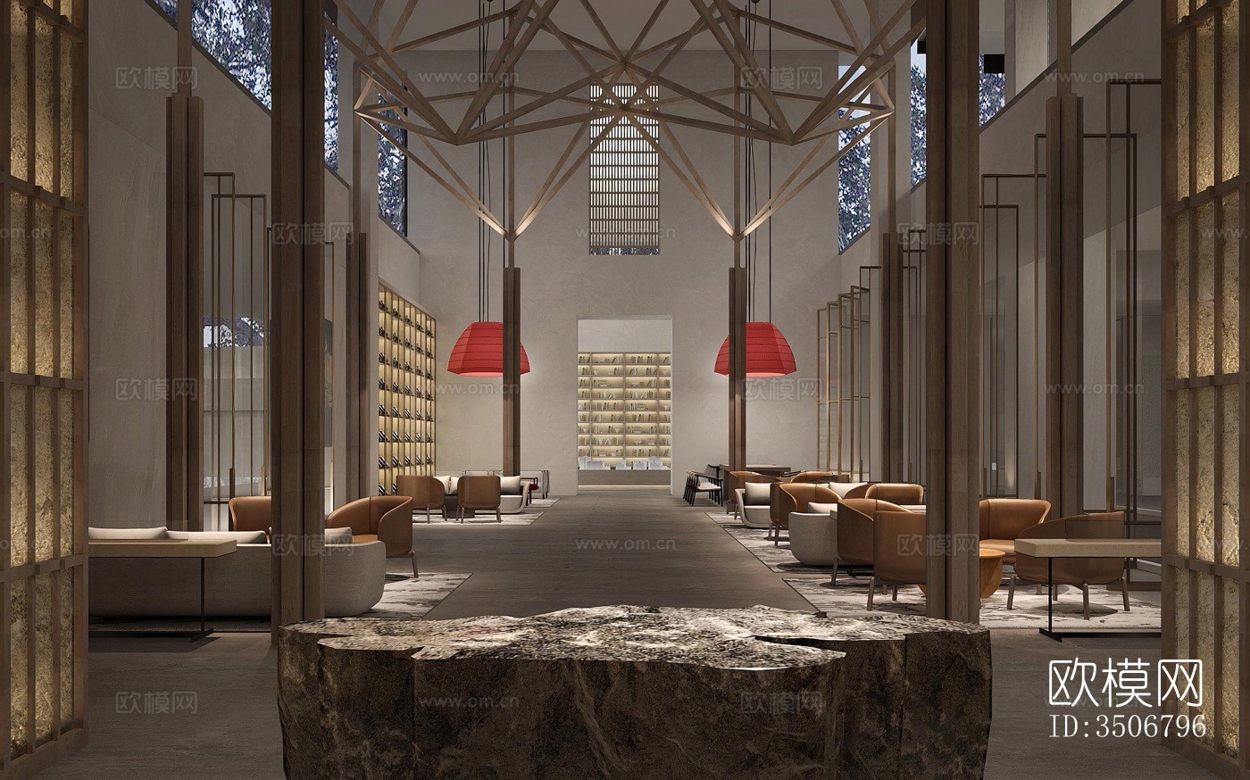 现代售楼处效果图下载（渲染图1）