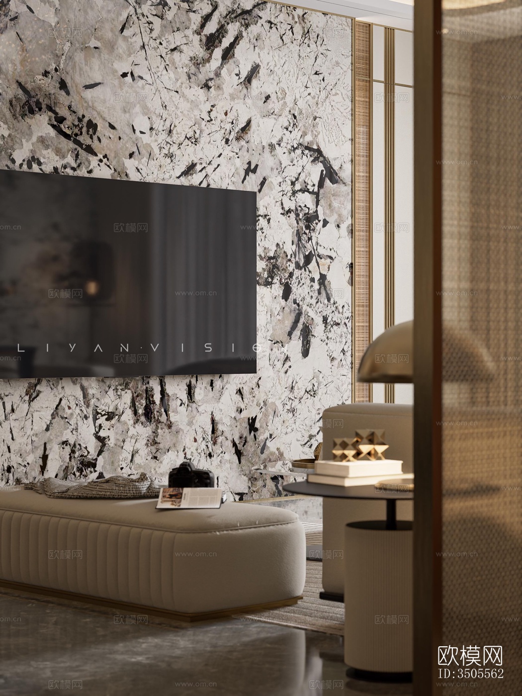 现代大平层效果图下载（渲染图11）