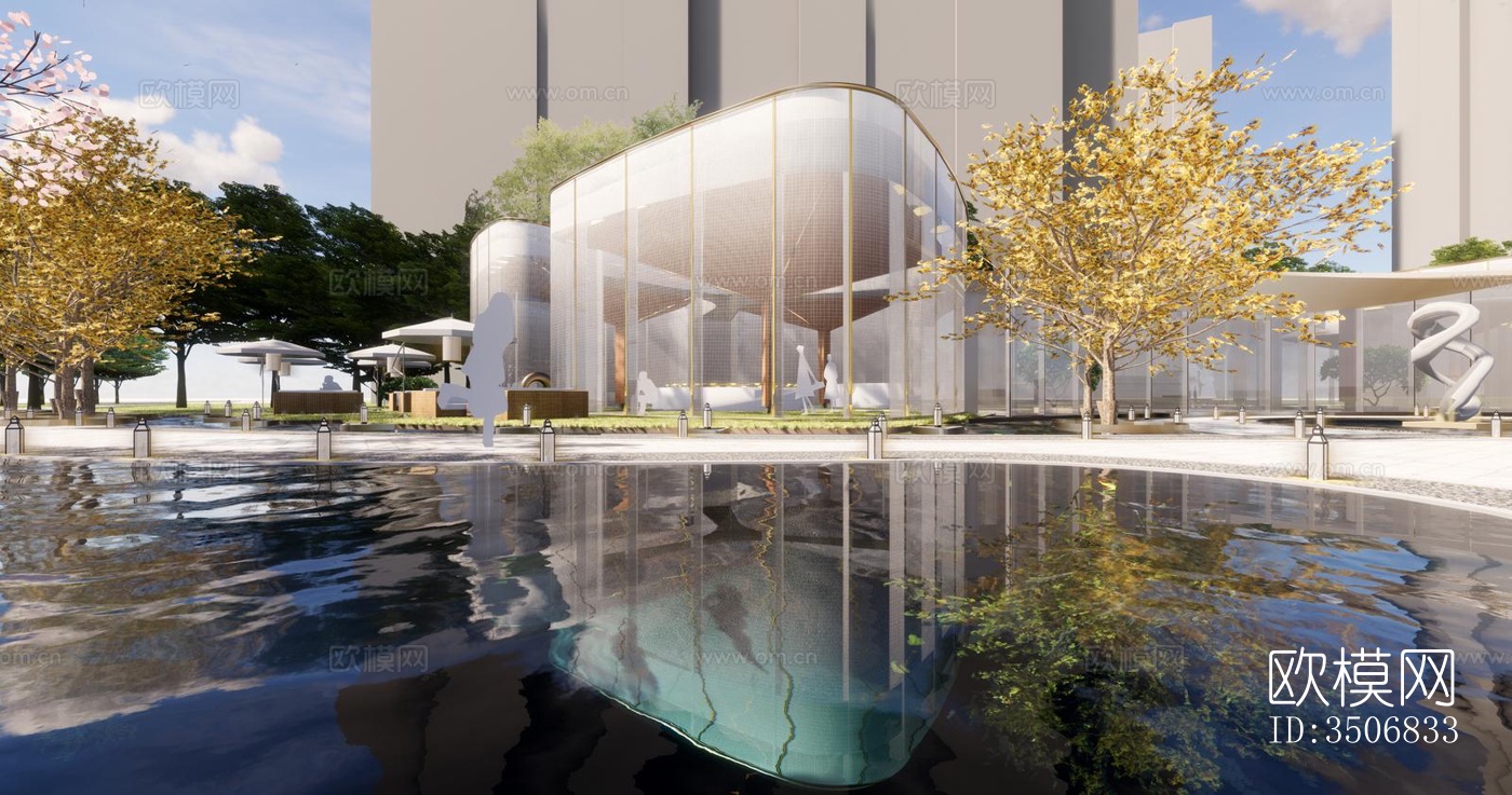 现代售楼处效果图下载（渲染图4）