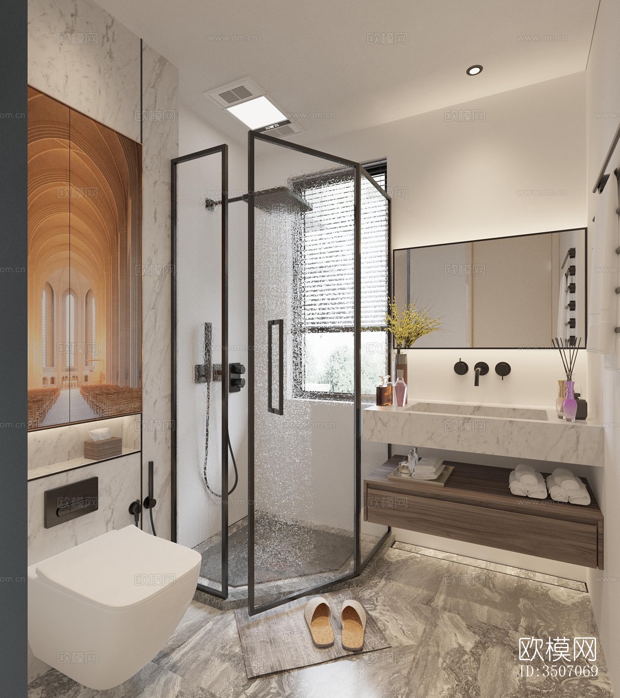 现代大平层效果图下载（渲染图11）