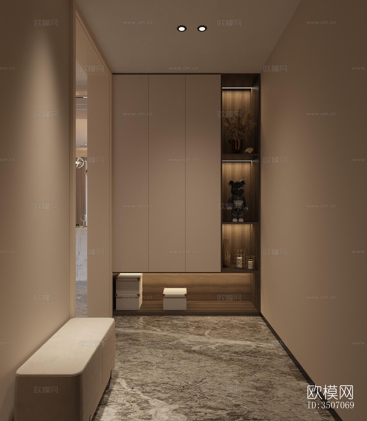 现代大平层效果图下载（渲染图12）