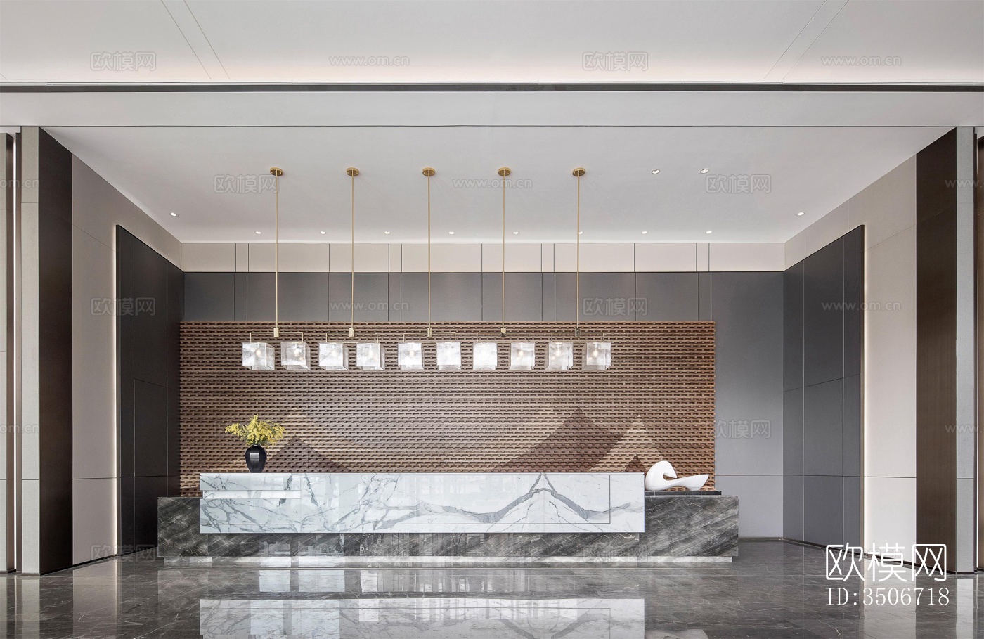 现代售楼处效果图下载（渲染图1）