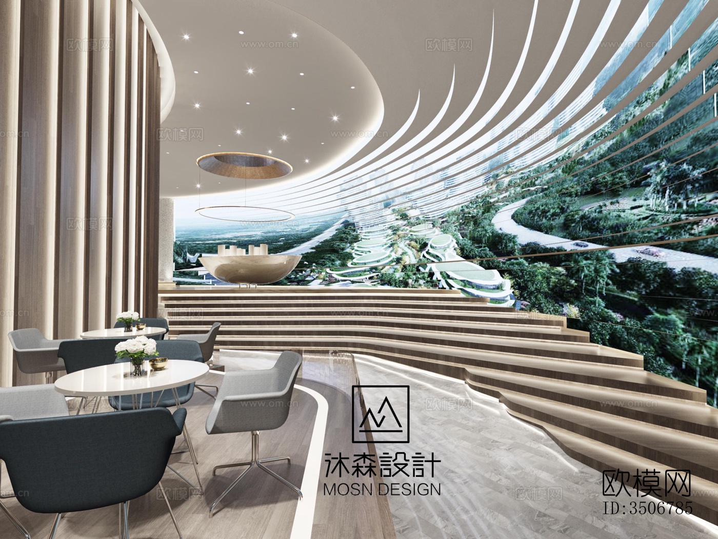 现代售楼处效果图下载（渲染图2）