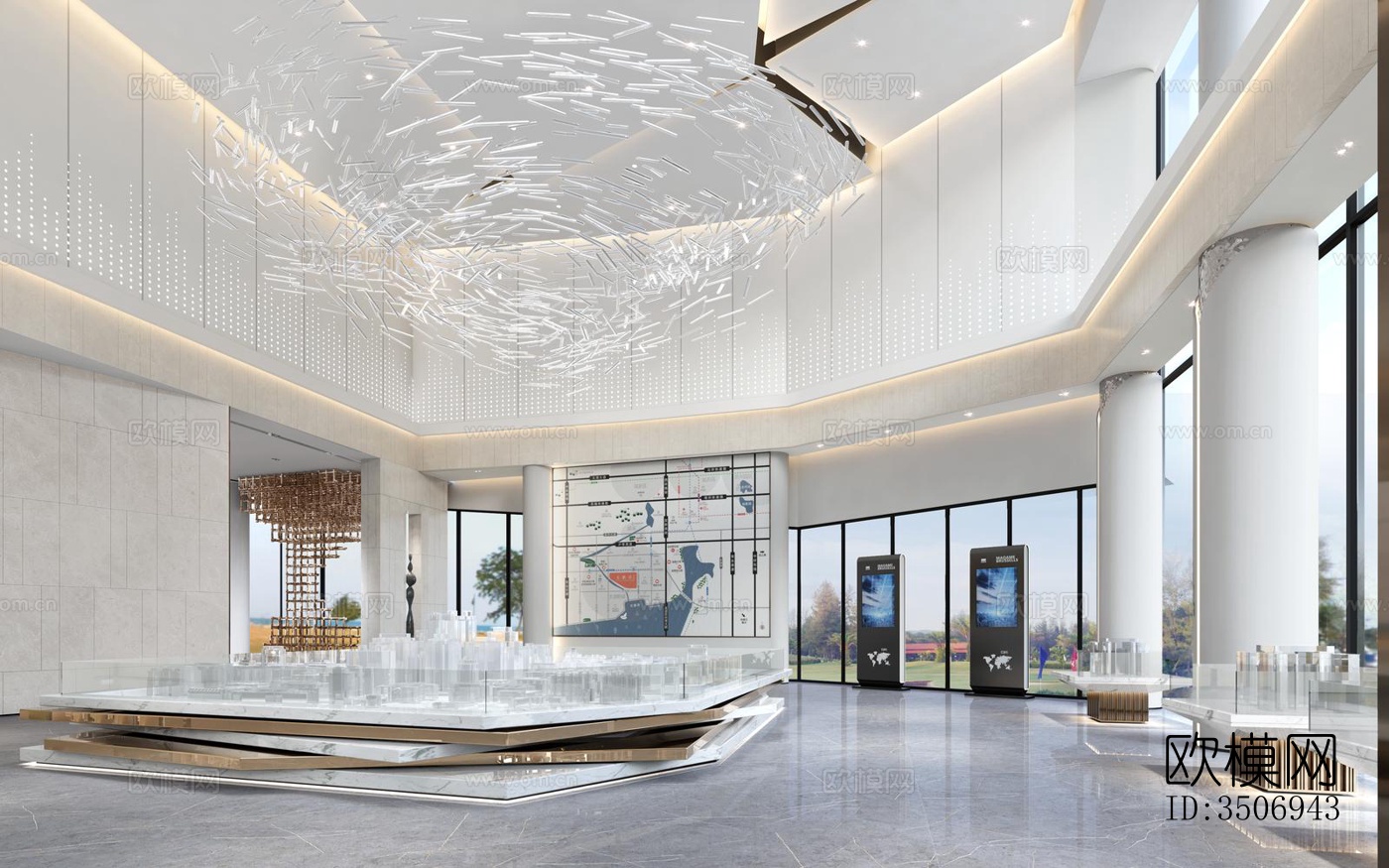 现代售楼处效果图下载（渲染图3）