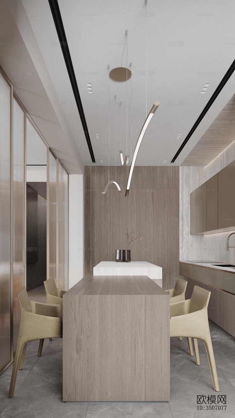 现代大平层效果图下载（渲染图3）