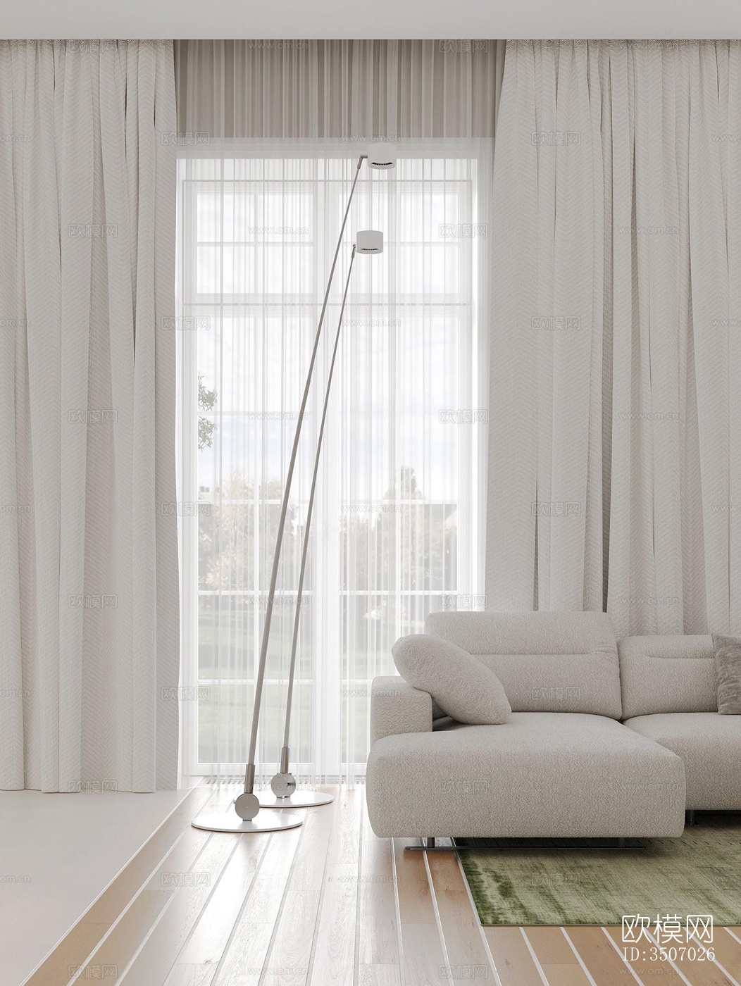 现代大平层效果图下载（渲染图16）