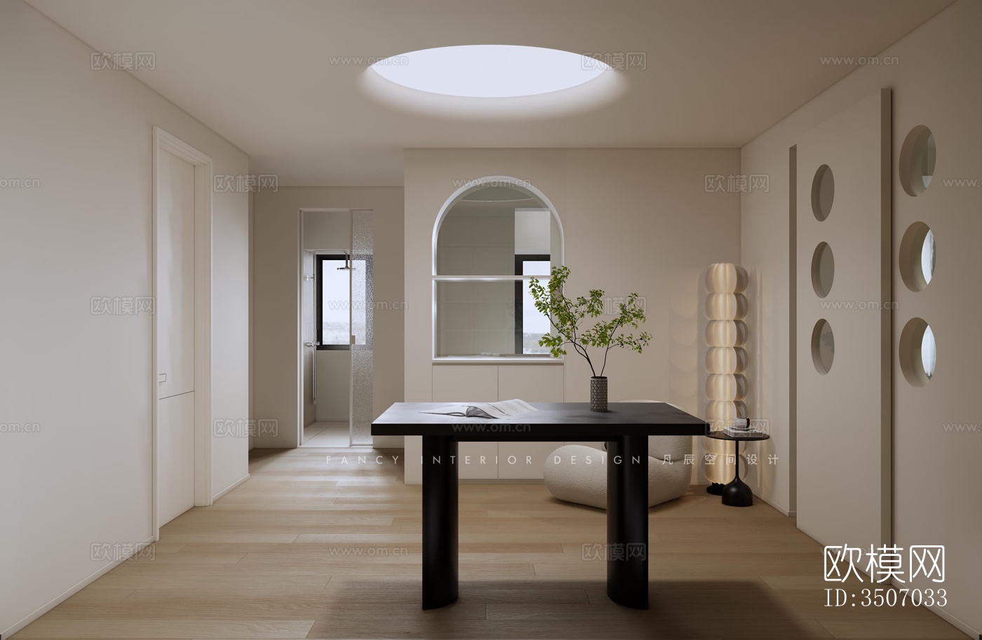 现代大平层效果图下载（渲染图8）